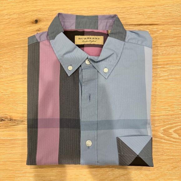 Burberry long-sleeve check button-down shirt - Picture 1 of 2